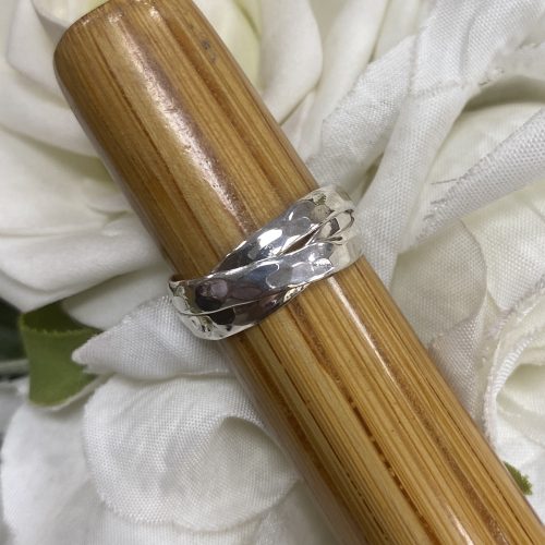 Sterling Silver Hammered Russian Wedding Ring