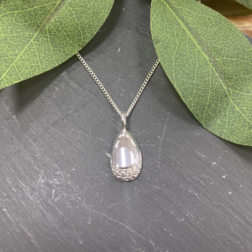 Sterling Silver Bubble Teardrop Pendant