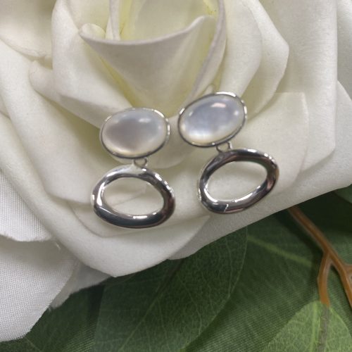 Oval Mother of Pearl Earrings