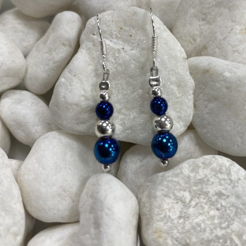 Sterling Silver and Blue Haematite Earrings