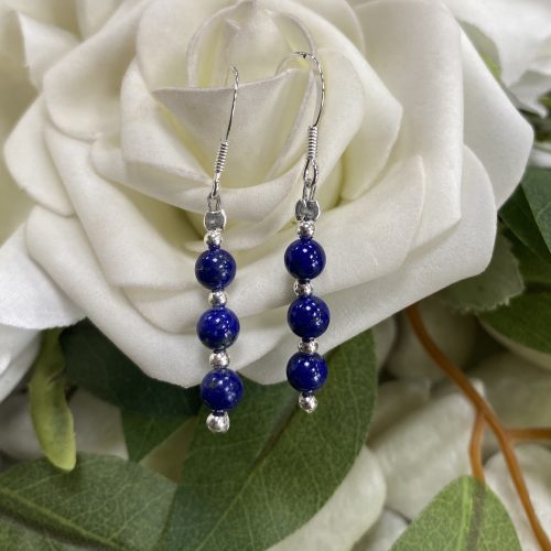 Sterling Silver and Blue Lapis Drop Earrings