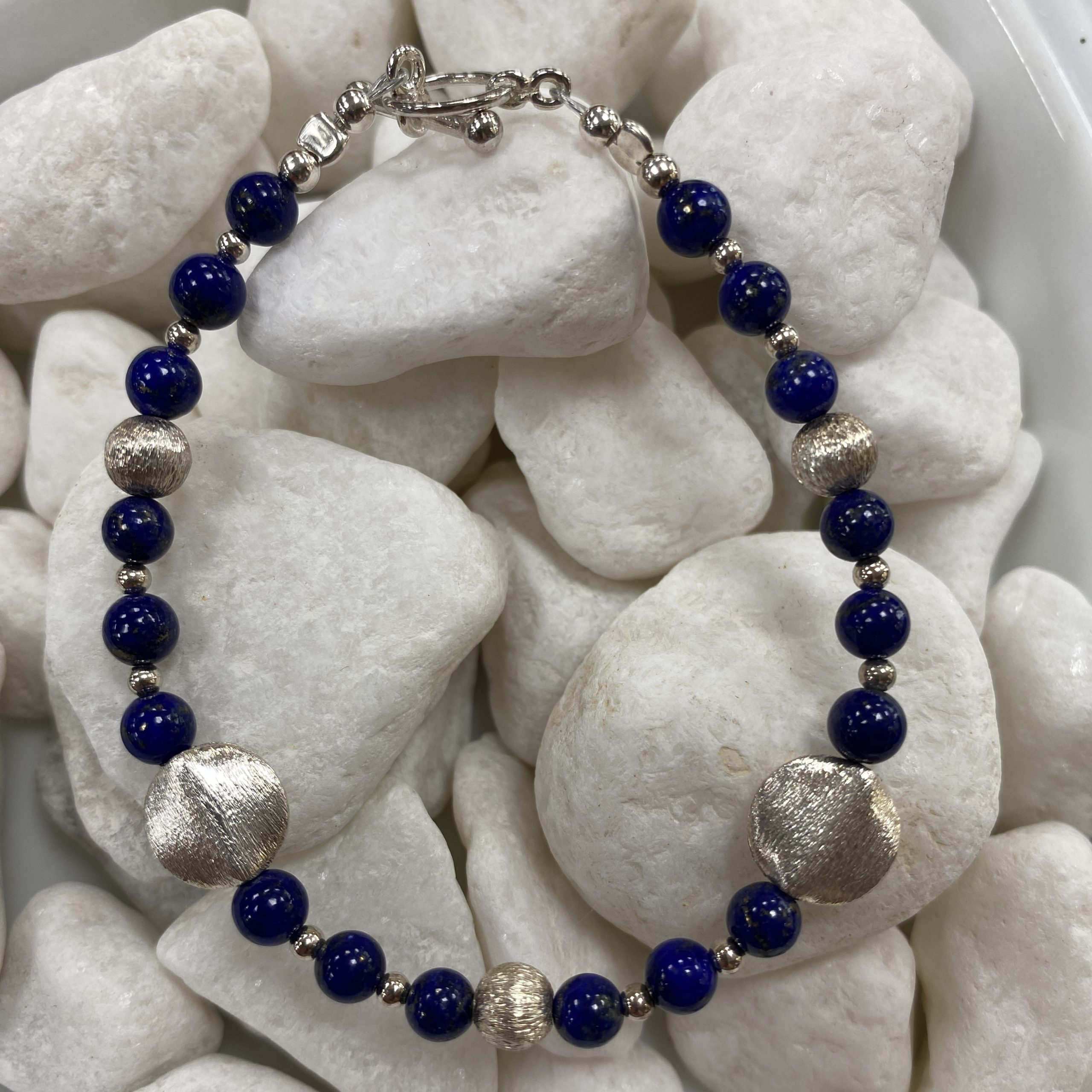 Silver and Blue Lapis Bracelet