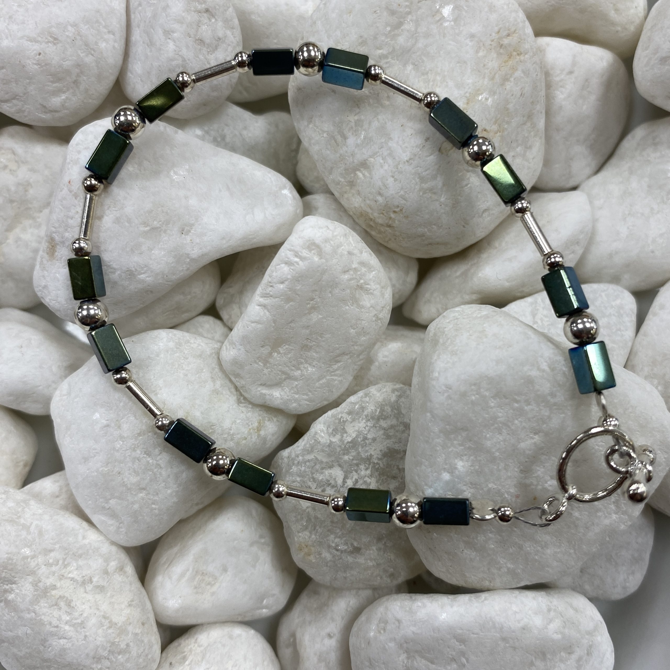 Sterling Silver and Electro Plated Haematite Bracelet