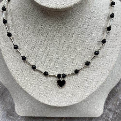 Silver and Onyx Necklace
