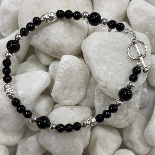 Sterling Silver and Black Onyx Bracelet
