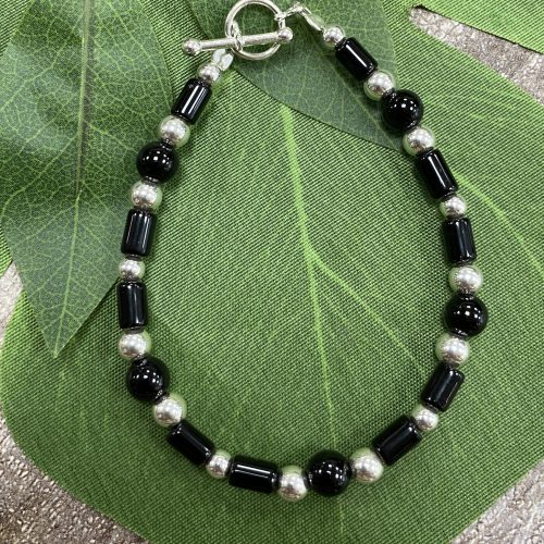 Sterling Silver and Black Onyx Bracelet