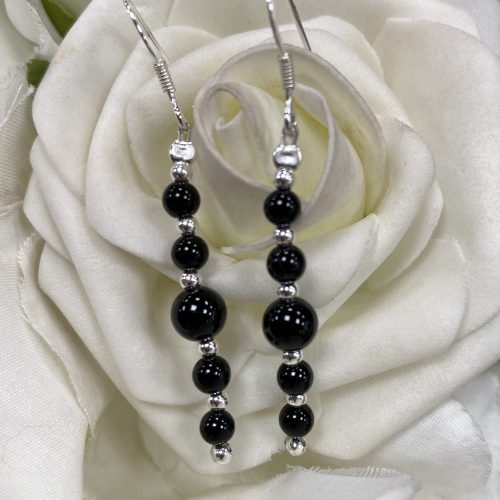 Sterling Silver and Black Onyx Earrings