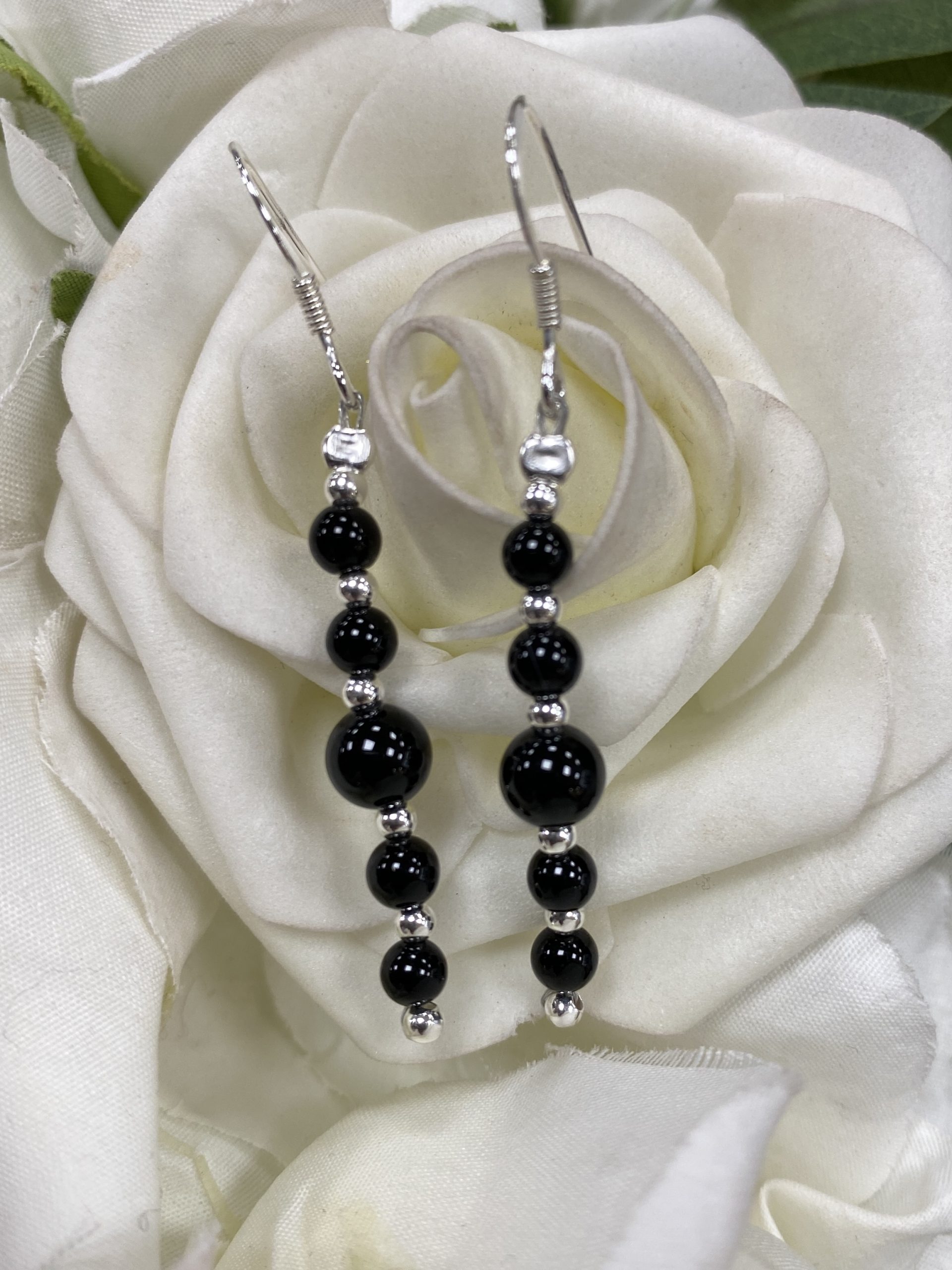 Sterling Silver and Black Onyx Earrings