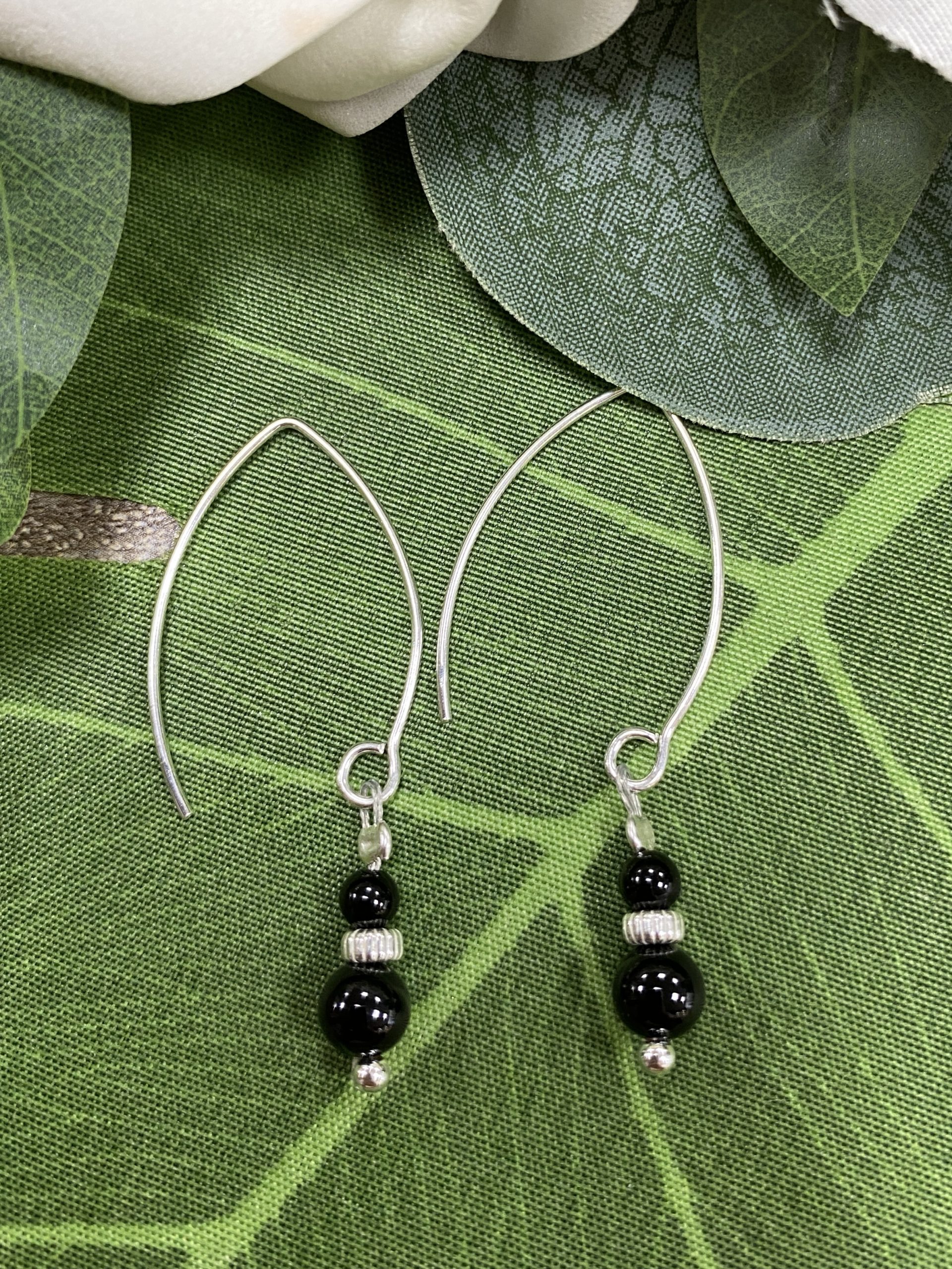 Silver and Black Onyx Earrings
