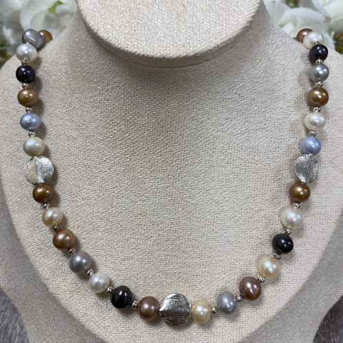Multi-coloured Pearl Necklace