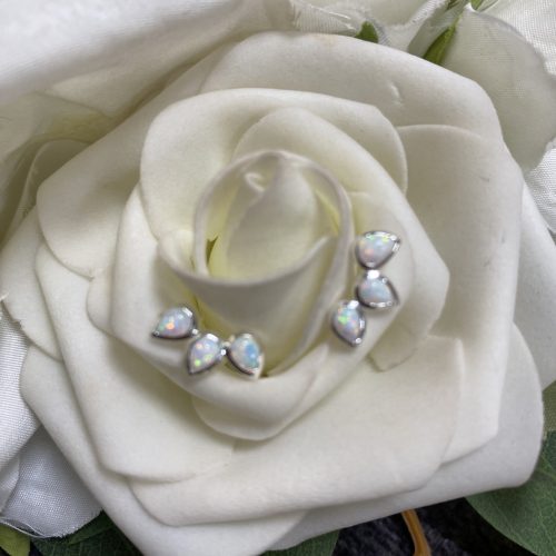 Sterling Silver Opal Stud Earrings