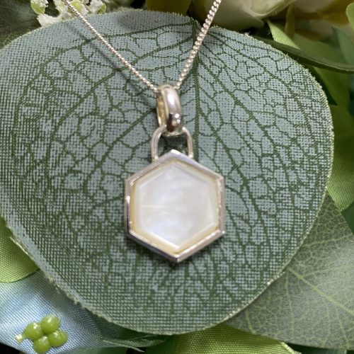 Mother of Pearl Hexagon Pendant