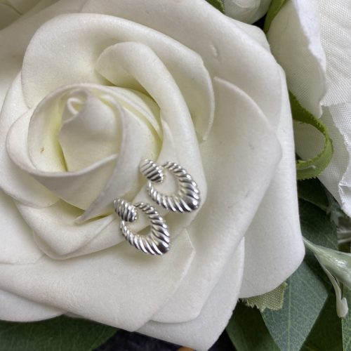 Sterling Silver Scalloped Stud Earrings