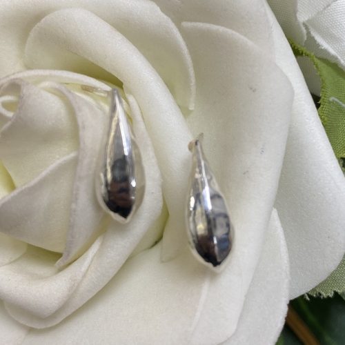Sterling Silver Droplet Stud Earrings